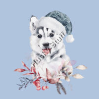 Woman's Husky Christmas Tee-Shirt Design