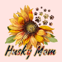 Woman's Sunflower Husky Mom with paw prints Design