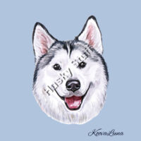 Carry Bag (Blue) with White-Faced Husky Koovaluna Design