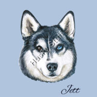 Carry Bag (Blue) with Black & White Husky Jett Design