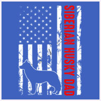 Tea Towel Siberian Husky Dad Red white and blue Design