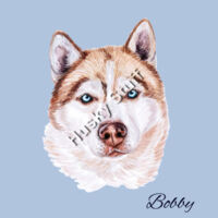 Carry Bag(Blue) with a Red and white Husky Bobby Design
