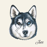 2 sided Huskey Jett Shoulder bag with "My Husky Comes Shopping with Me" on the reverse Design