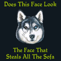 Does this Face Look Like The Face That Steals All The Sofa With Black & White Husky Jett Design