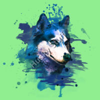 Watercolour Husky Ladies Tee Design