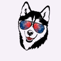 Cool Black & White Husky with sunnies tee Design