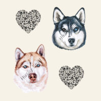 My Huskies Come Shopping With Me on one side & 2 Huskies on the other side Design