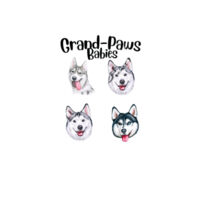 Grand-Paws Babies with 4 Huskies Design