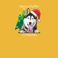 Merry Fluffin Christmas with a Black & White Husky in a Santa Hat Design