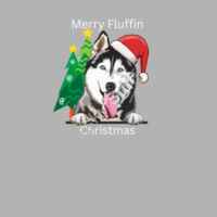 Merry Fluffin Christmas with a Black & White Husky in a Santa Hat Design