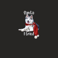 Santa I Tried with a husky laying down Design