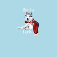 Santa I Tried with a White Faced  husky laying down Design