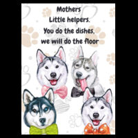 "Mothers Little Helpers", "you do the dishes we will do the floor"Husky Inspired Tea Towel Design