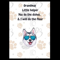 "Grandmas Little Helper", "you do the dishes I will do the floor"Husky Inspired Tea Towel 013 Design