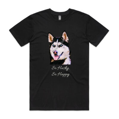 So Husky, So Happy.with a Black & White Husky Jett. T-Shirt Thumbnail