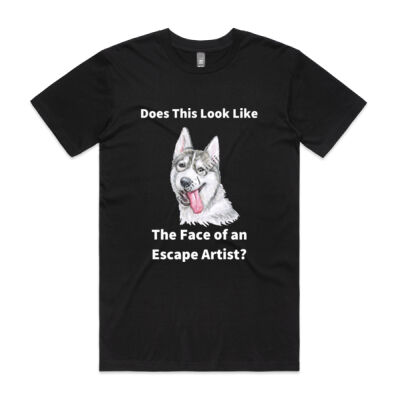 Does This Face Look Like the face of an Escape artist? Masked husky Vader tee Thumbnail