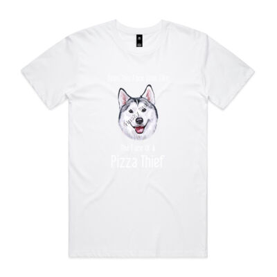 Does This Face Look Like The Face Of A Pizza Thief, with a Slice of Pizza on the left sleeve Thumbnail