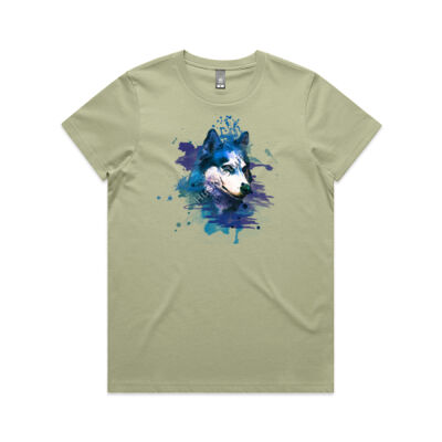 Watercolour Husky Ladies Tee Thumbnail