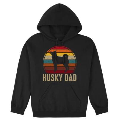 Retro Husky Dad Hoodie Thumbnail