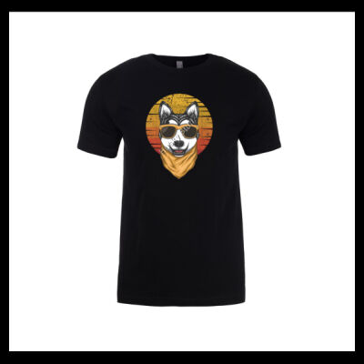 Retro Cool Husky With Sunnies and a Bandana T-Shirt Thumbnail