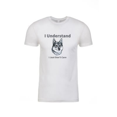 I Understand , I Just Don't Care With a Grey Black & White Husky  Loki T-Shirt Thumbnail