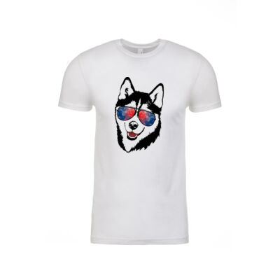 Cool Black & White Husky with sunnies tee Thumbnail