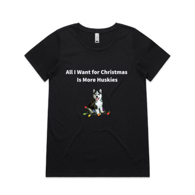 All I Want For Christmas Is More Huskies with Husky Puppy and Christmas Lights Thumbnail