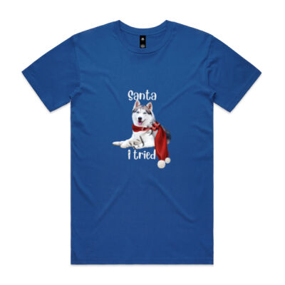 Santa I Tried with a White Faced  husky laying down Thumbnail