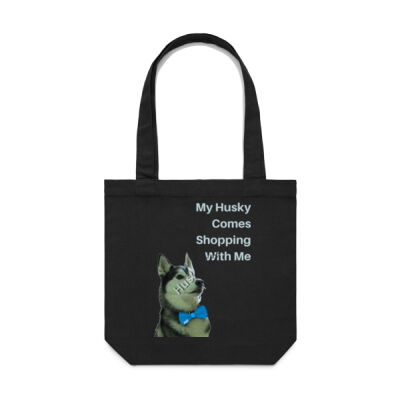 My Husky Comes Shopping With Me Carrie Bag Thumbnail