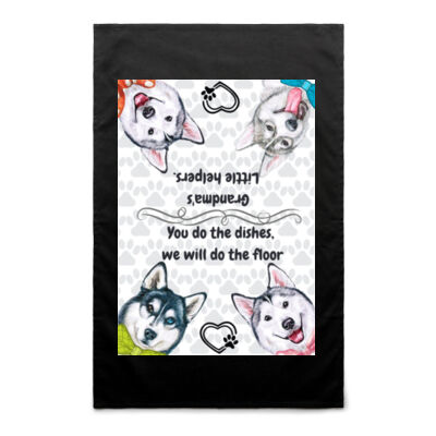 "Grandmas Little Helpers", "you do the dishes we will do the floor"Husky Inspired Tea Towel Thumbnail