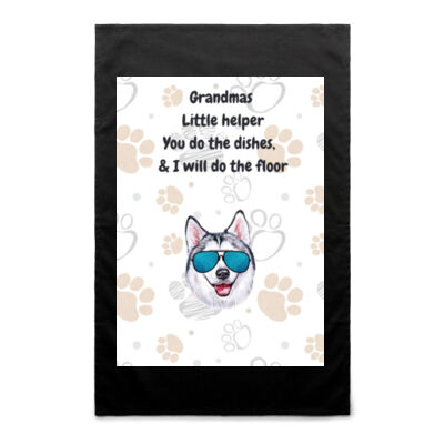 "Grandmas Little Helper", "you do the dishes I will do the floor"Husky Inspired Tea Towel 013 Thumbnail