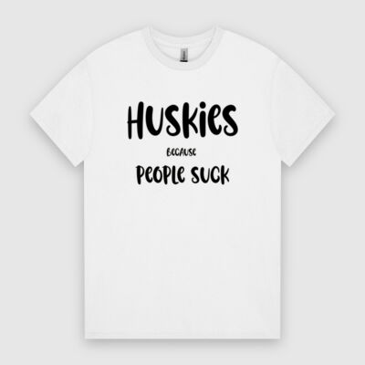 Huskies Because People Suck Men's T-Shirt Black Lettering Thumbnail